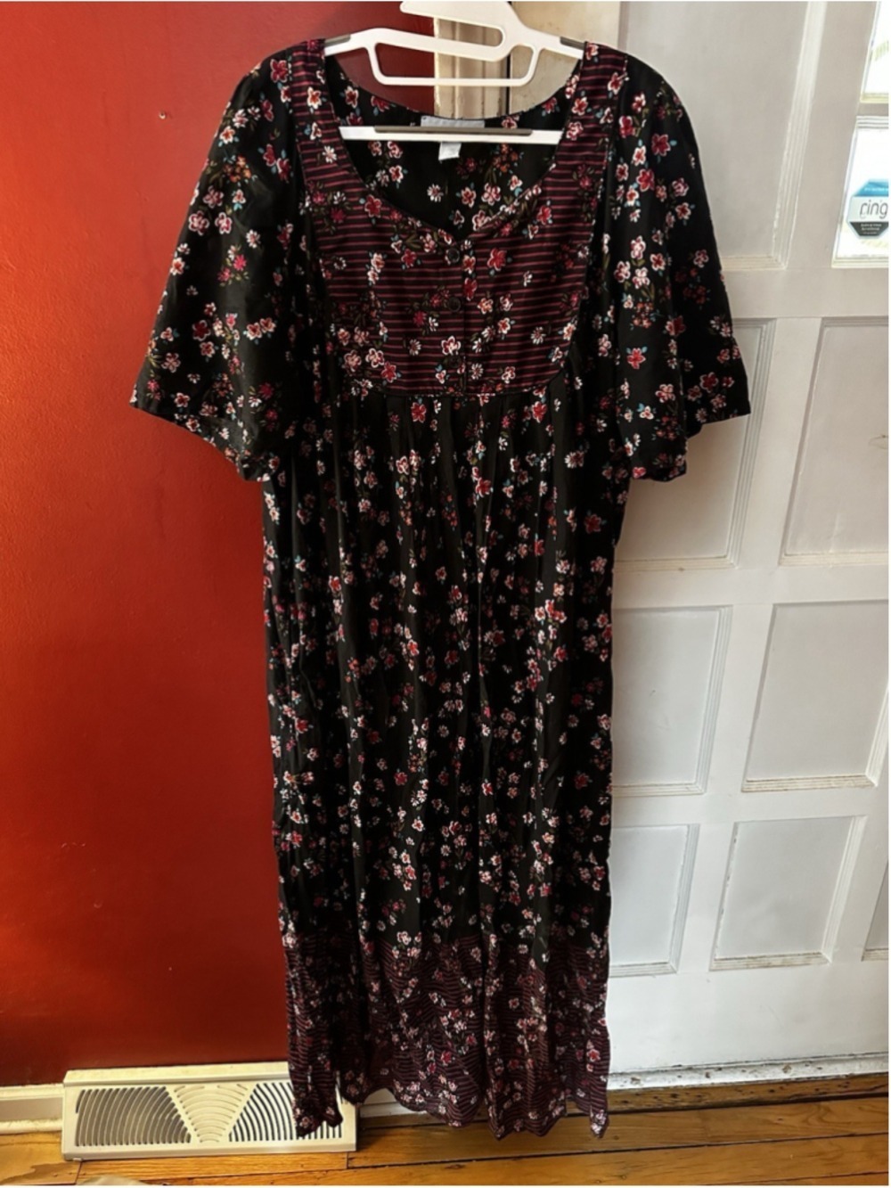 Vintage 90s Only Necessities Floral House Dress MooMoo Cottagecore Cotton Plus - Picture 3 of 8
